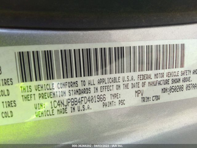 1C4NJPBB4FD401966 Jeep Patriot Sport