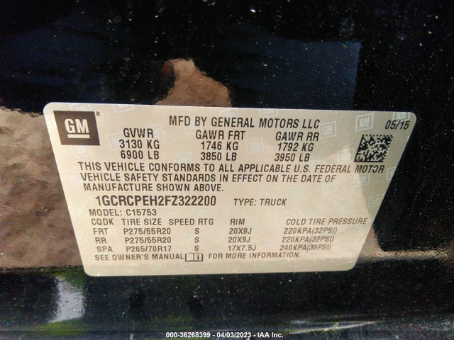 Chevrolet Silverado 1500 Ls 2015 1GCRCPEH2FZ322200 Image 9