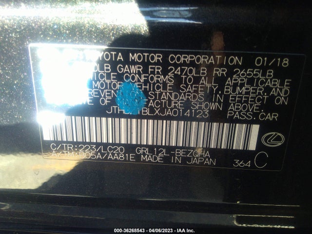 JTHBZ1BLXJA014123 Lexus Gs Gs 350
