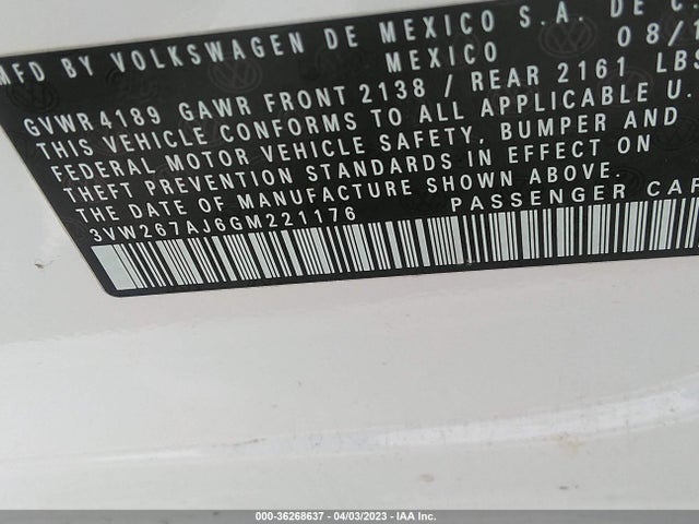 3VW267AJ6GM221176 Volkswagen Jetta Sedan 1.4t S
