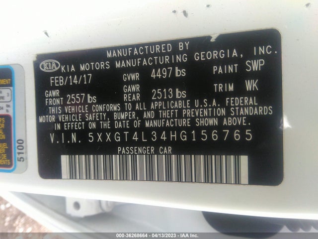 KIA Optima Lx 2017 5XXGT4L34HG156765 Image 11