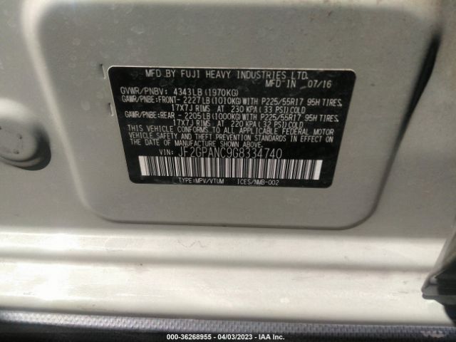 JF2GPANC9G8334740 Subaru Crosstrek Limited