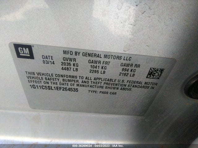 Chevrolet MALIBU LT 2014 1G11C5SL1EF264535 Image 9