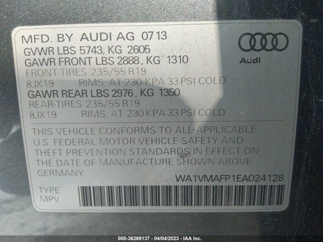 WA1VMAFP1EA024128 Audi Q5 Prestige