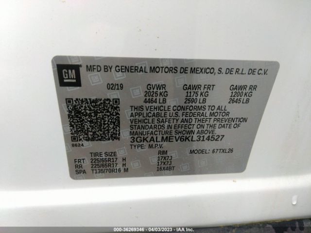 3GKALMEV6KL314527 GMC Terrain Sle