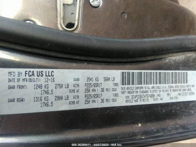 3C4PDDBG7HT574890 Dodge Journey Sxt