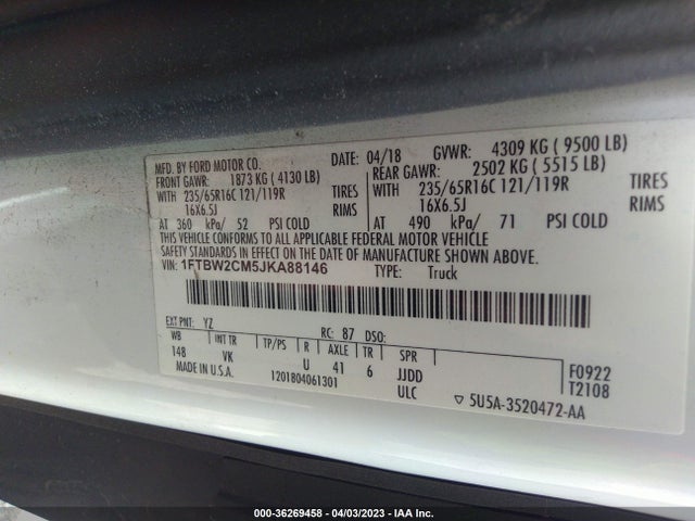 Ford Transit 2018 1FTBW2CM5JKA88146 Image 35