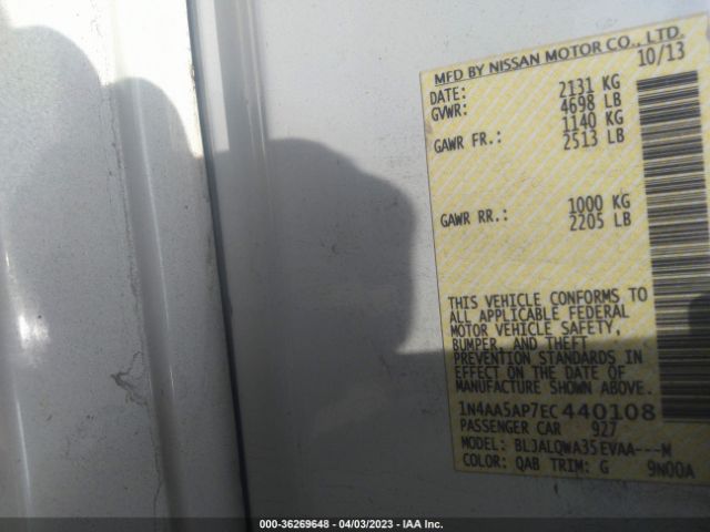 1N4AA5AP7EC440108 Nissan Maxima 3.5 S