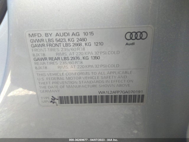 WA1L2AFP7GA070191 Audi Q5 Premium Plus