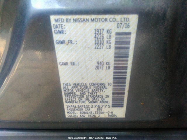 1N4AL3AP1GC276775 Nissan Altima 2.5 Sr