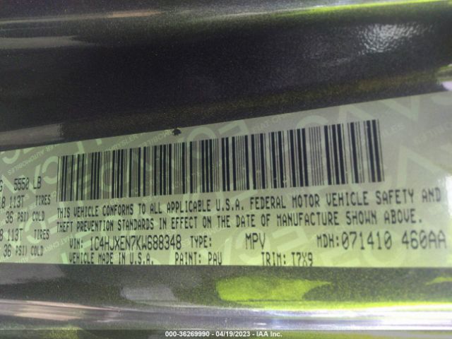 1C4HJXEN7KW688348 Jeep Wrangler Unlimited Sahara