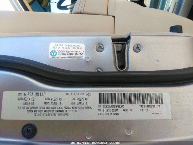 Chrysler 300 Limited 2015 2C3CCAAG3FH756372 Image 9