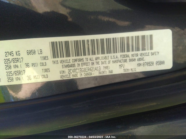 2C4RC1BG8ER421413 Chrysler Town & Country Touring