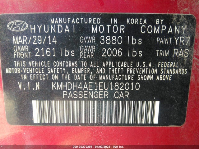 Hyundai Elantra Se/limited 2014 KMHDH4AE1EU182010 Image 10