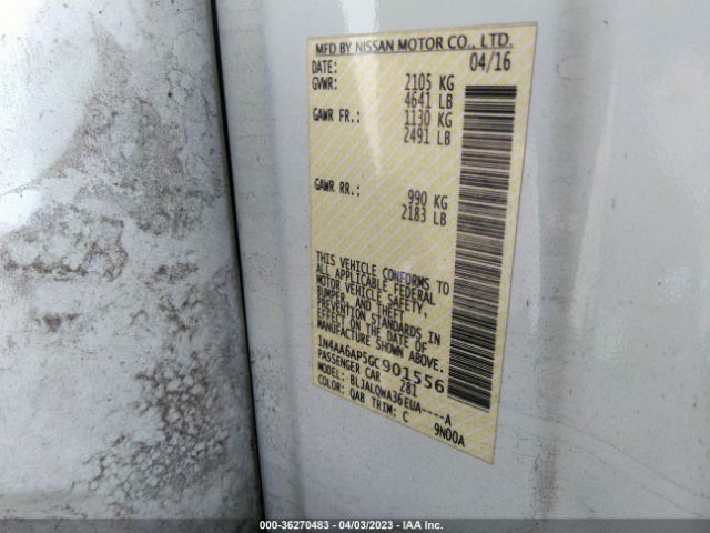 1N4AA6AP5GC901556 Nissan Maxima 3.5 S