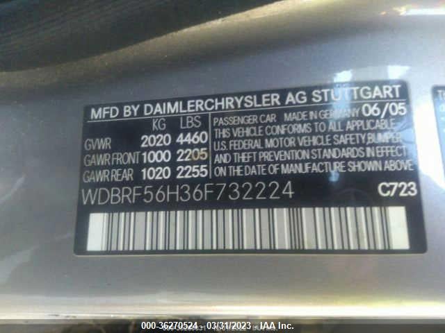 2006 MERCEDES-BENZ C 350 WDBRF56H36F732224 Photo 8