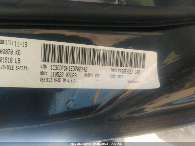 1C3CDFDH1ED702742 Dodge Dart Aero