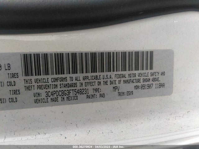 Dodge Journey Sxt 2015 3C4PDCBG3FT548231 Image 9