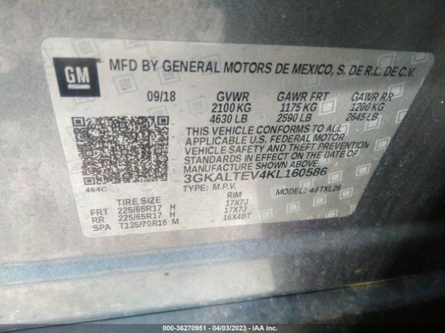 3GKALTEV4KL160586 GMC Terrain Sle