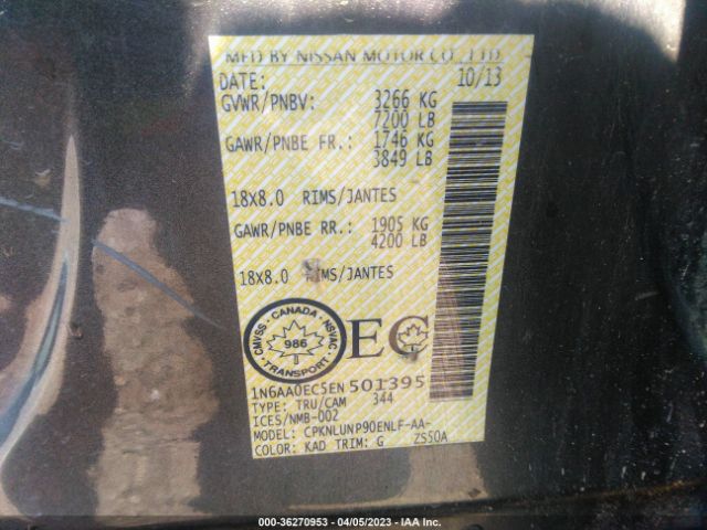 1N6AA0EC5EN501395 Nissan Titan Pro-4x