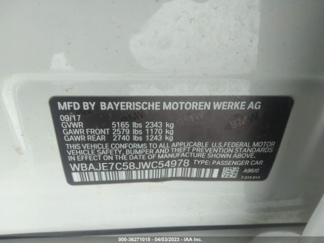 WBAJE7C58JWC54978 BMW 5 Series 540i Xdrive