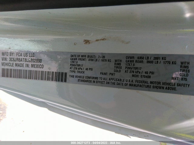 RAM 1500 Classic Tradesman 2020 3C6JR6AT8LG202890 Image 10