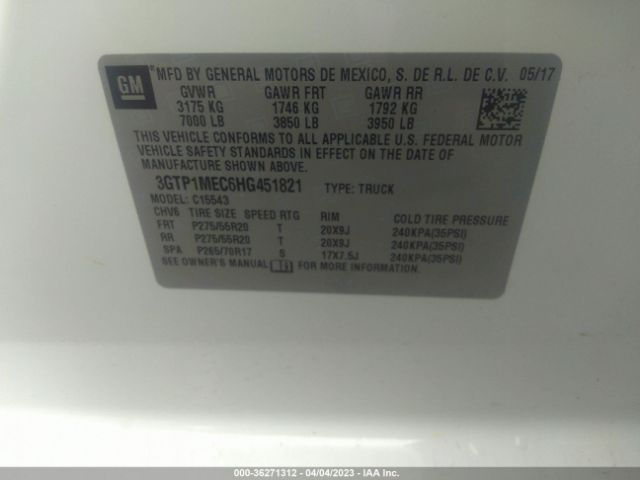 3GTP1MEC6HG451821 GMC Sierra 1500 Sle