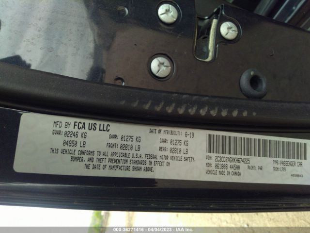 2C3CDZAGXKH674225 Dodge Challenger Sxt