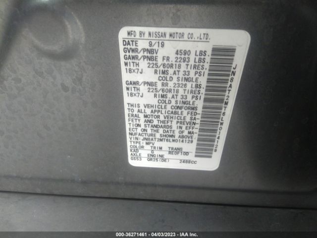 JN8AT2MT6LW014129 Nissan ROGUE SV