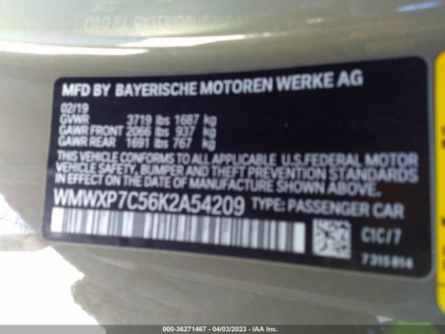 WMWXP7C56K2A54209 Mini Hardtop 2 Door Cooper S