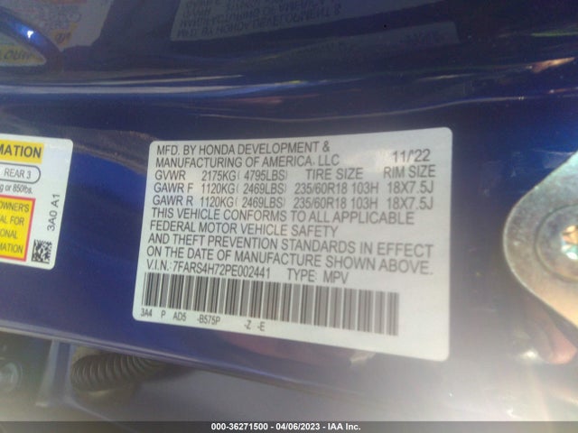 Honda Cr-v Ex-l 2023 7FARS4H72PE002441 Image 9