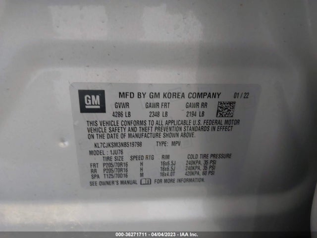 Chevrolet TRAX LS 2022 KL7CJKSM3NB519798 Image 9