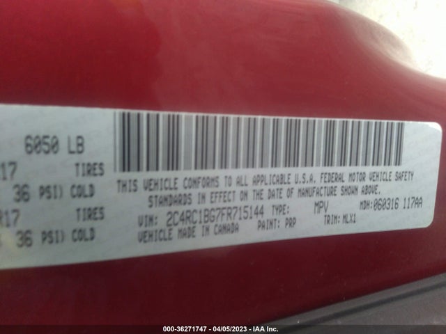 2C4RC1BG7FR715144 Chrysler Town & Country Touring