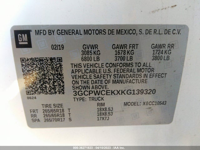 Chevrolet Silverado 1500 Lt 2019 3GCPWCEKXKG139320 Image 11
