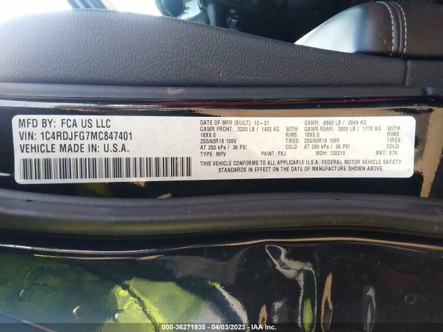 Dodge Durango Pursuit 2021 1C4RDJFG7MC847401 Image 9