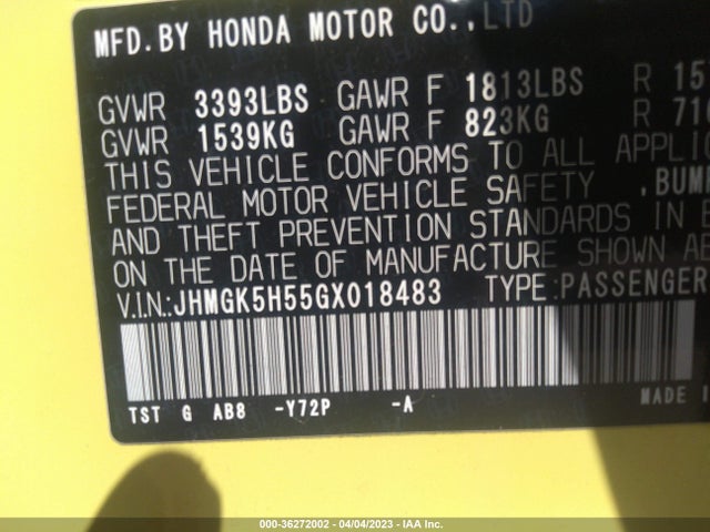 Honda FIT LX 2016 JHMGK5H55GX018483 Image 9