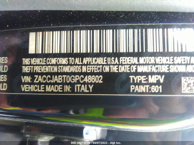 ZACCJABT0GPC48602 Jeep Renegade Latitude