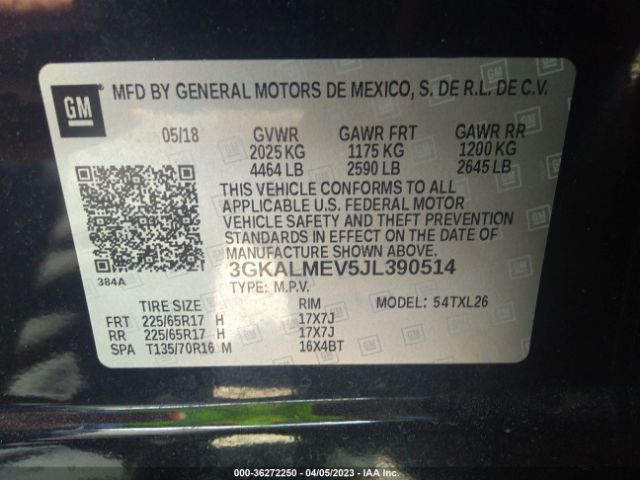 3GKALMEV5JL390514 GMC Terrain Sle