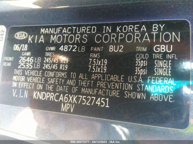 KNDPRCA6XK7527451 KIA Sportage Sx Turbo