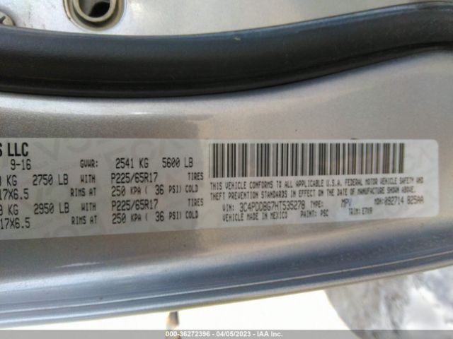 3C4PDDBG7HT535278 Dodge Journey Sxt