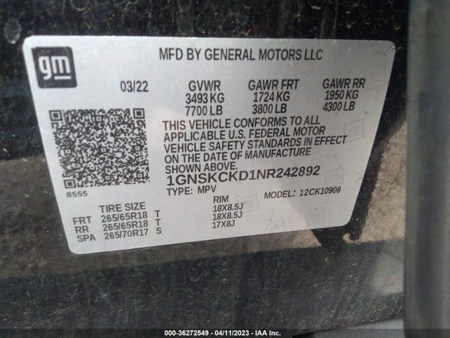 Chevrolet Suburban Lt 2022 1GNSKCKD1NR242892 Image 9