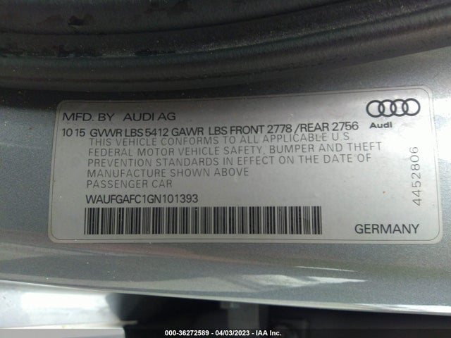 WAUFGAFC1GN101393 Audi A6 3.0t Premium Plus