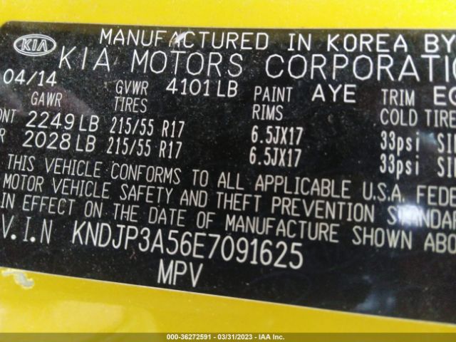 KNDJP3A56E7091625 KIA SOUL +