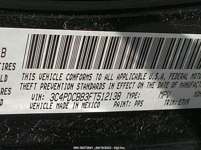 Dodge Journey Sxt 2015 3C4PDCBB3FT512138 Image 9