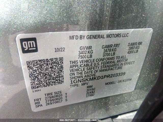 Chevrolet Tahoe Ls 2023 1GNSKMKD1PR203339 Image 9