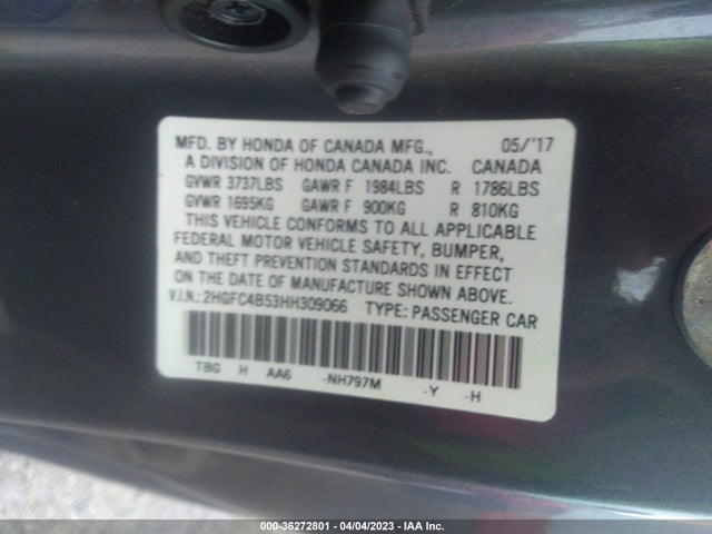 Honda Civic Coupe Lx 2017 2HGFC4B53HH309066 Image 10