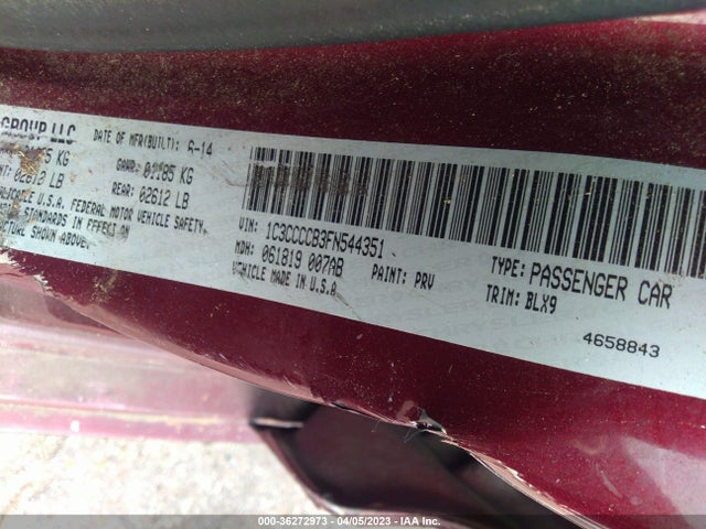 1C3CCCCB3FN544351 Chrysler 200 C