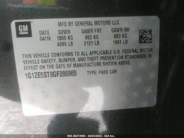 Chevrolet MALIBU LT 2016 1G1ZE5ST0GF286865 Image 10