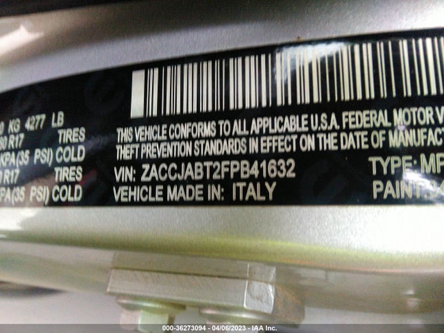 ZACCJABT2FPB41632 Jeep Renegade Latitude
