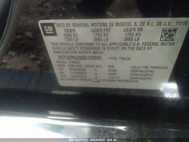 3GTU2PEJ3GG153936 GMC Sierra 1500 Denali